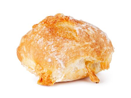 freshly baked homemade buns, isolated on white backgroundの写真素材