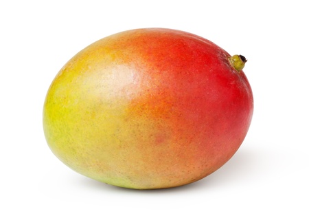 whole mango fruits on white backgroundの写真素材