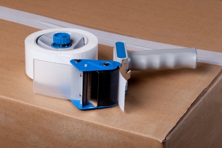 Packaging Tape Gun Dispenser Isolated Over Whiteの写真素材