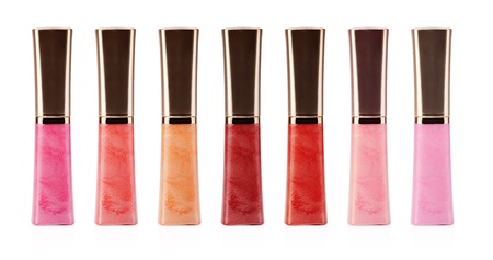 lip gloss bottle on white backgroundの写真素材