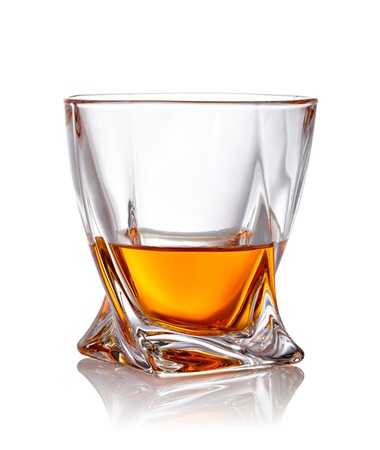 Glass of scotch whiskey with clipping pathの写真素材