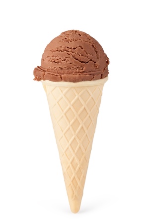 ice cream with cone on white backgroundの写真素材