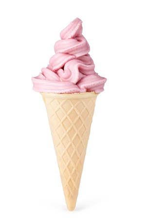 ice cream with cone on white backgroundの写真素材