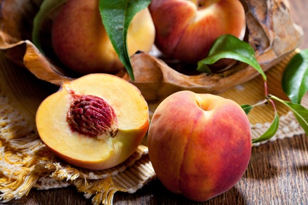fresh and sweet peachの写真素材