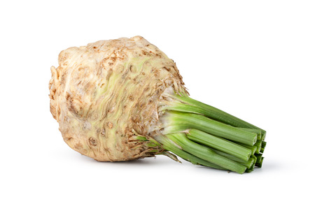 celery root on white backgroundの写真素材