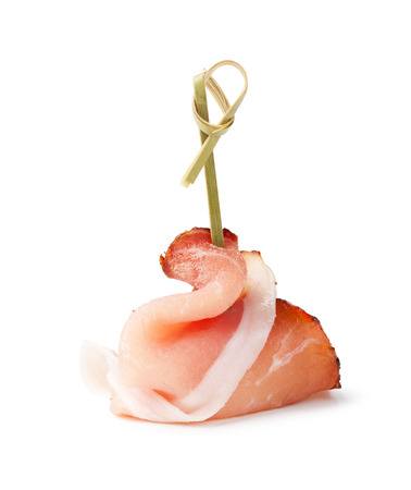 delicious prosciutto canape on a whiteの写真素材