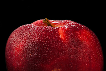 Red apple. Isolated on a black background.の写真素材