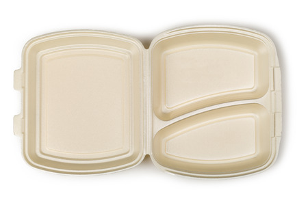 Plastic containers isolated on a white backgroundの写真素材