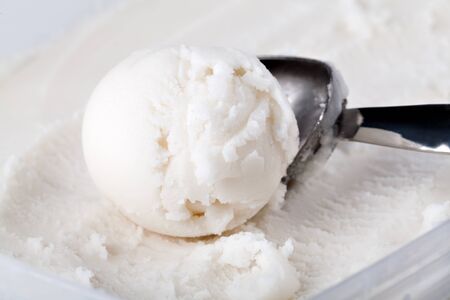 ice cream scoop isolated on white backgroundの写真素材