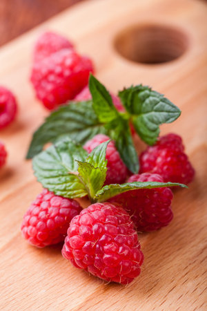 raspberries on a white background