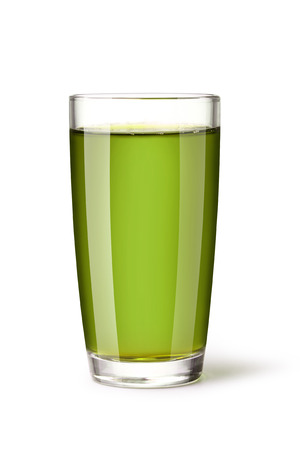 glass of juice on a white backgroundの写真素材