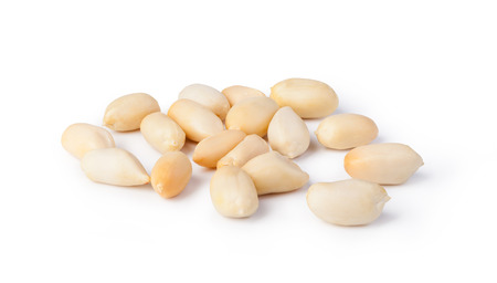 Peanuts isolated on a white backgroundの写真素材