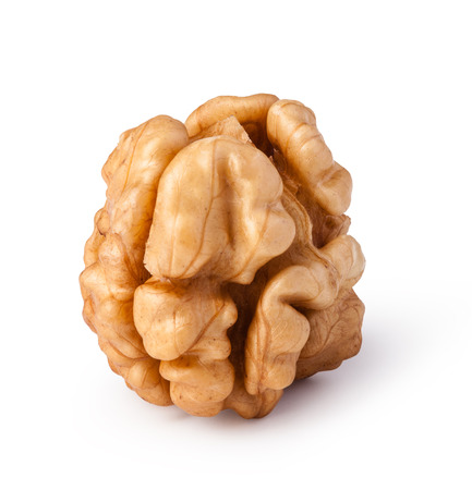 walnuts isolated on white backgroundの写真素材