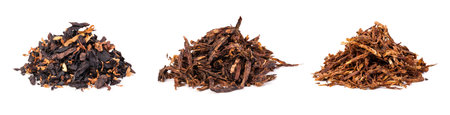 dried smoking tobacco. Isolated on a white background.