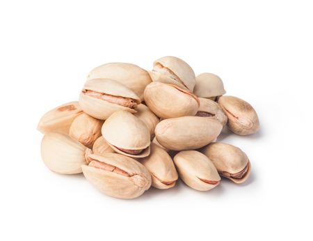 Pistachio nuts. Isolated on a white background.の写真素材