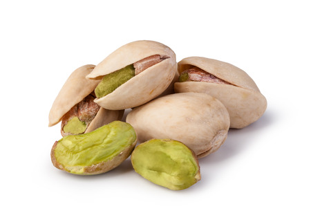 Pistachio nuts. Isolated on a white background.の写真素材