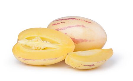 pepino melons on a white backgroundの写真素材