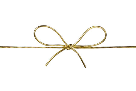 ribbon with bow isolated on white backgroundの写真素材