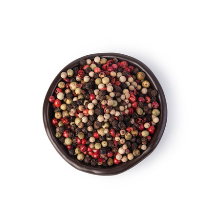 mixture peppers on white backgroundの写真素材