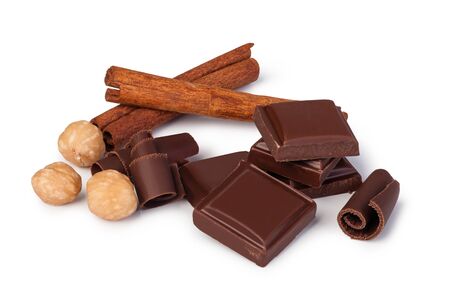 close up a chocolate bar isolated on white backgroundの写真素材
