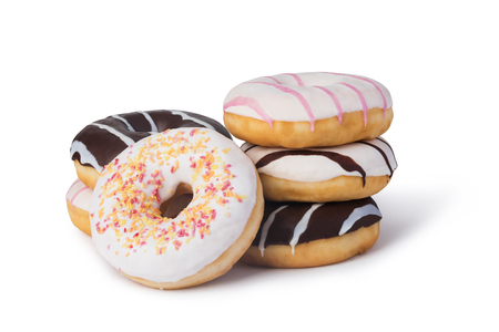 donuts isolated on white backgroundの写真素材