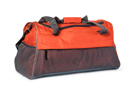 Travel bag on a white backgroundの写真素材