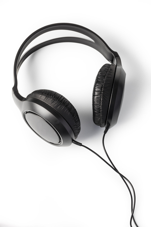 Headphones on a white backgroundの写真素材