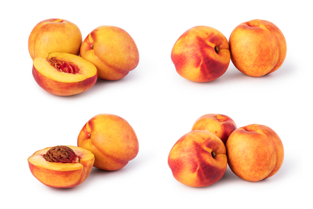 Nectarine fruit isolated on white backgroundの写真素材