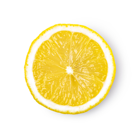 ripe lemon fruit isolated on white backgroundの写真素材