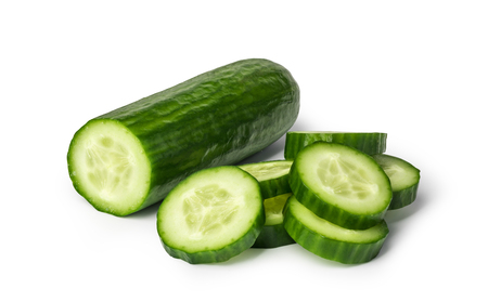 Cucumber isolated on white backgroundの写真素材