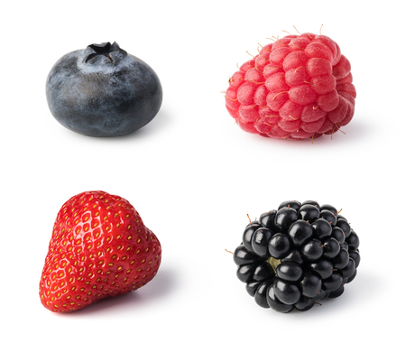 Fresh berries set isolated on white background.の写真素材
