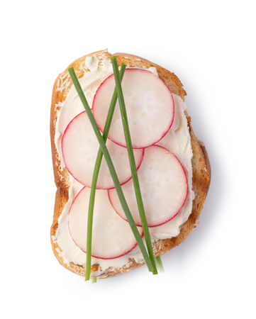 Traditional italian Bruschetta on whiteの写真素材