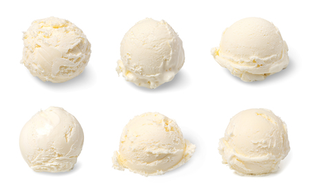 ice cream ball isolated on white backgroundの写真素材