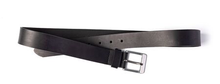 leather belt isolated on a white backgroundの写真素材