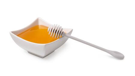 Honey isolated on white backgroundの写真素材