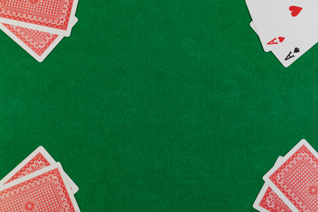 playing cards on green table in cacino