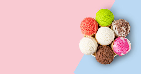 ice cream waffle cone on a color background