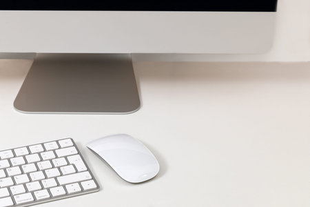 Keyboard and mouse on a white background