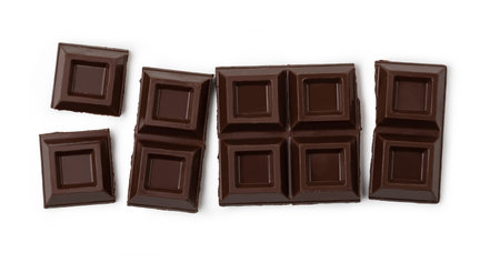 close up a chocolate bar isolated on white background