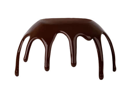 chocolate streams isolated on white backgroundの写真素材
