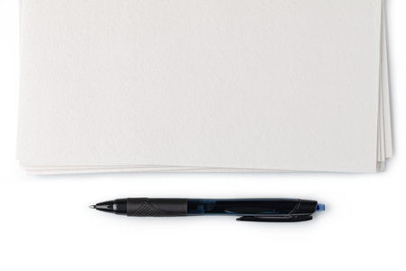 Blank paper with mechanical pencil isolated on white