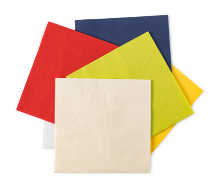 Paper napkins Isolated on White Background.の写真素材