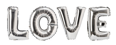 balloons words love, isolated on white backgroundの写真素材