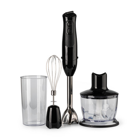 electric immersion blender isolated on backgroundの写真素材
