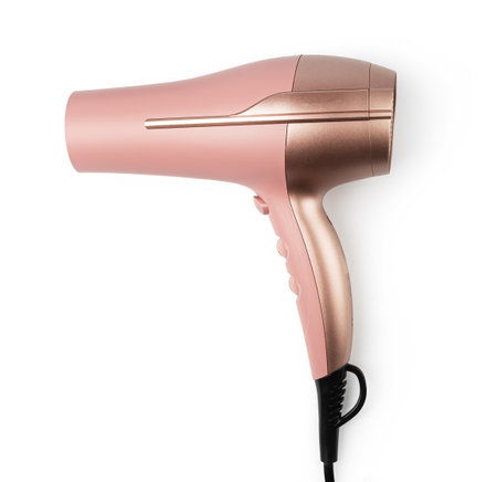 hair dryer isolated on white backgroundの写真素材