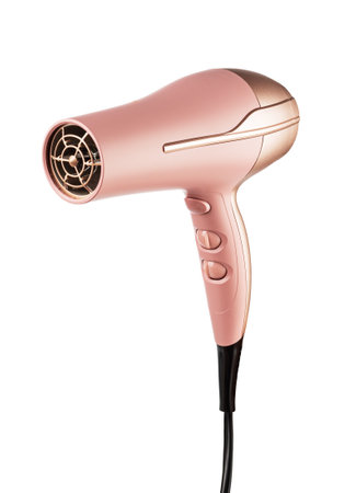 hair dryer isolated on white backgroundの写真素材