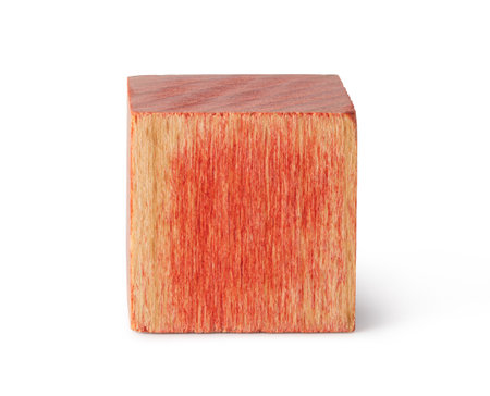 Wooden cubes, isolated on white backgroundの写真素材