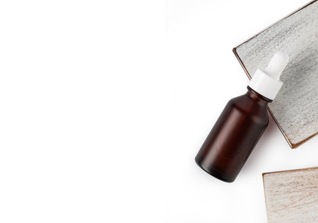 cosmetic bottle on white backgroundの写真素材