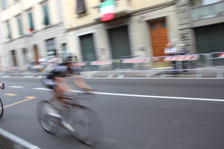 Cyclist in motionのeditorial素材