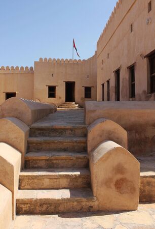 Nakhal Fort is a large fortification in the Al Batinah Region of Oman. It is named after the Wilayah of Nakhal. The fort houses a museum, operated by the Ministry of Tourism, which has exhibits of historic gunsの写真素材